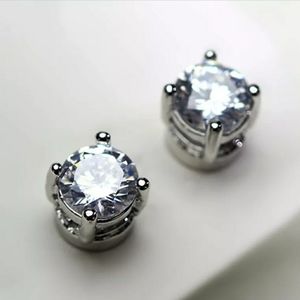 MAGNETIC CZ PAIR OF EARRINGS. NO HOLE REQUIRED